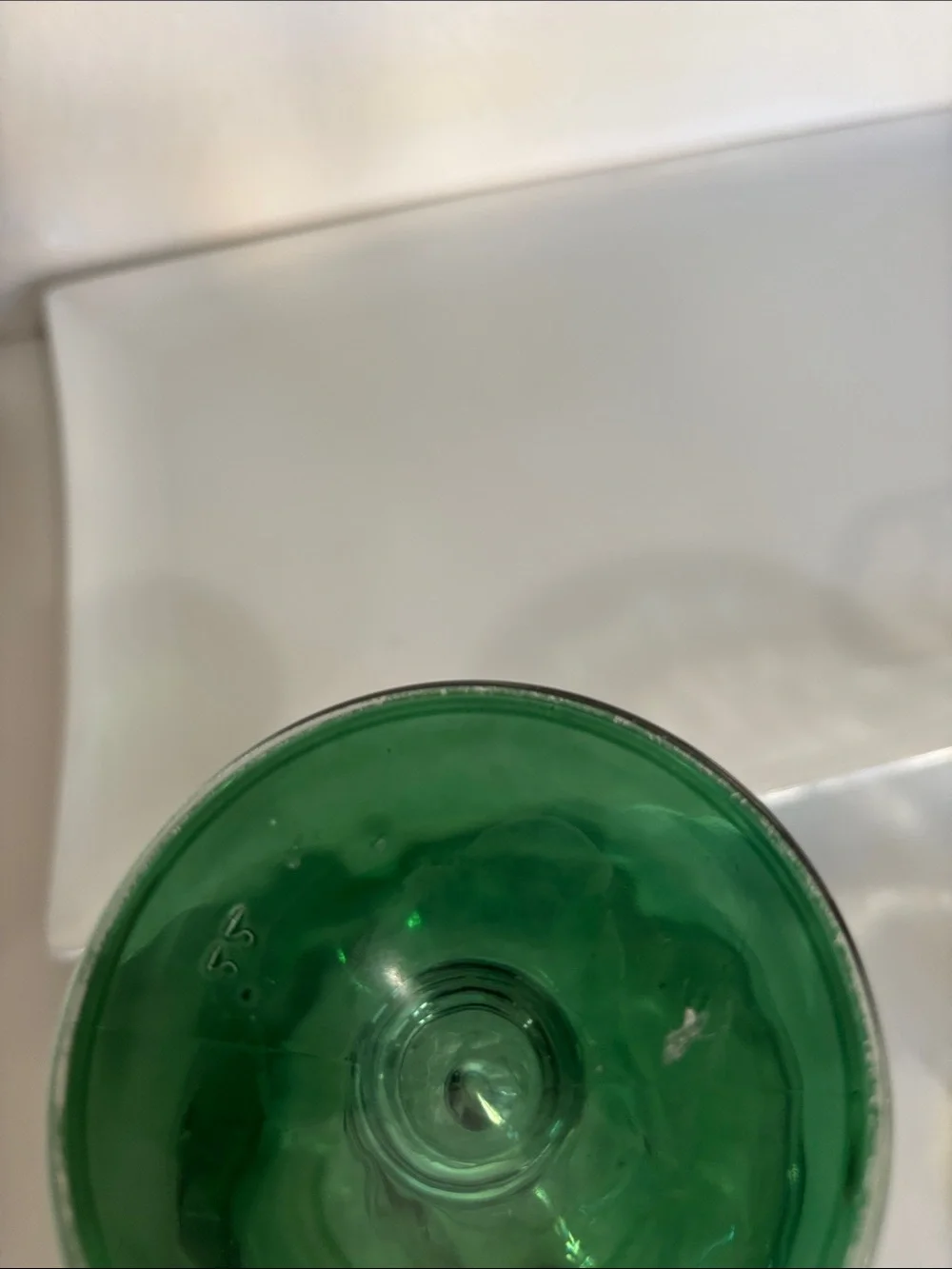 Set of 2 Green-Trim Margarita Glasses